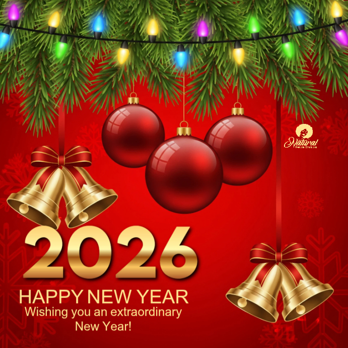 Red Maximalist Happy New Year Greeting Card Instagram Post Template ...