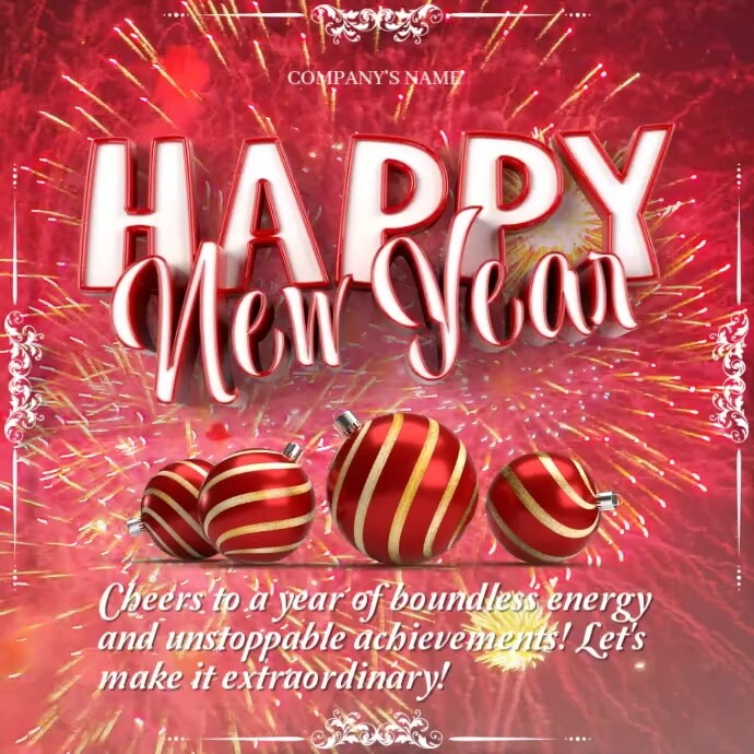 Copy of Red Maximalist Happy New Year Greeting Card Instagram Post ...