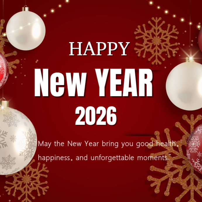 Plantilla de Red Maximalist Happy New Year Instagram Post | PosterMyWall