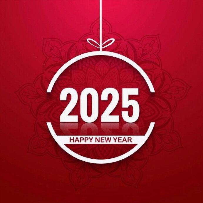 Red Maximalist Happy New Year Instagram Post Template | PosterMyWall