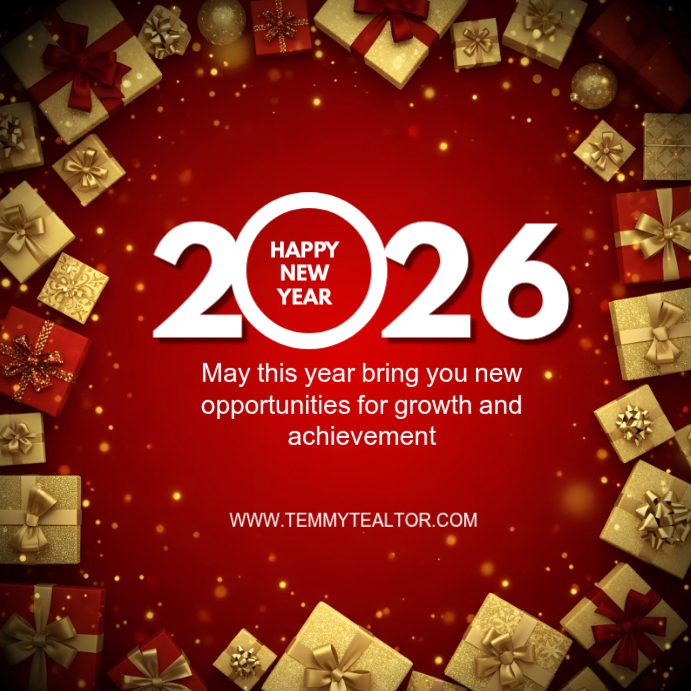 Plantilla de Red Maximalist Happy New Year Instagram Post | PosterMyWall