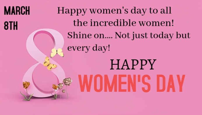 Red Maximalist Happy Women's Day Blog Header Template | PosterMyWall