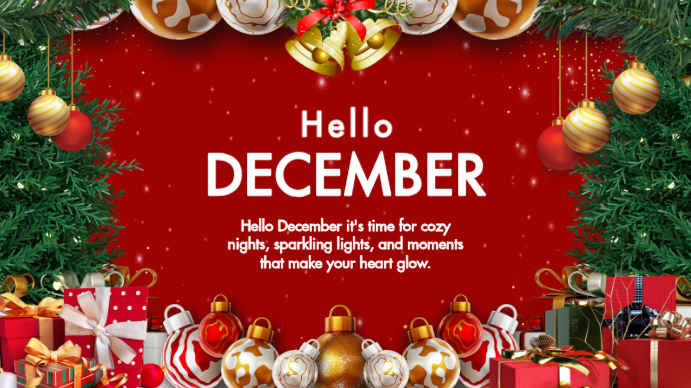 Red Maximalist Hello December Youtube Thumbnail Youtube Thumbnail ...