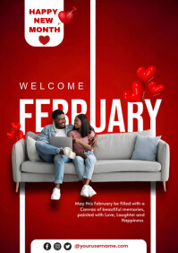 February Greeting Posters Template | PosterMyWall