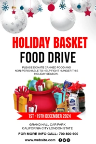 Red Maximalist Holiday Food Drive Template Design Pinterest Graphic