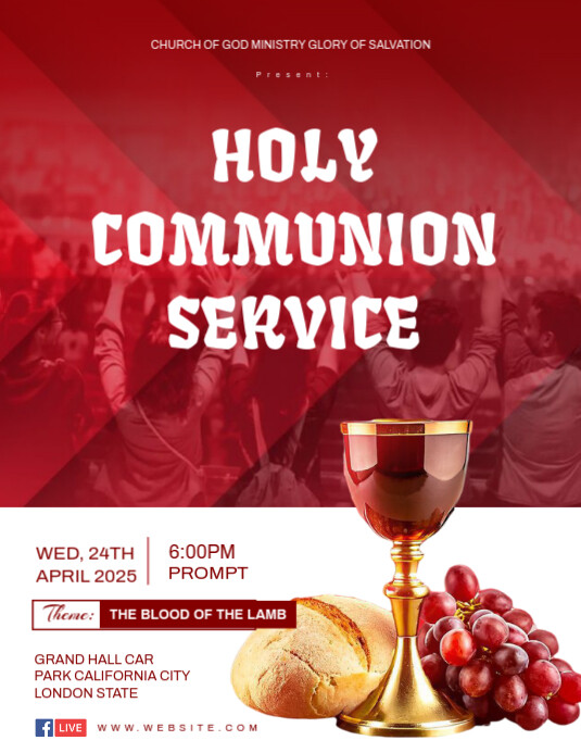 Copy of Red Maximalist Holy Communion Service Flyer (us Letter ...