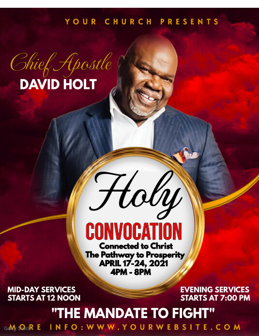 Red Maximalist Holy Convocation Flyer (us Let Template | PosterMyWall