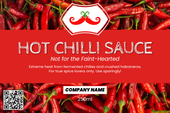 Red Maximalist Hot Chilli Sauce Label Design Label Template | PosterMyWall