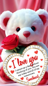 Red Maximalist I Love You Card Instagram Story template