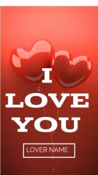 Red Maximalist I Love You  Digital Display (9:16) template