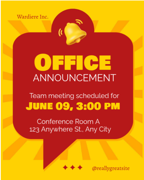Red Maximalist Important Announcement Instagram Portrait Template ...