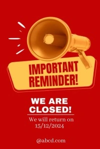 Red Maximalist Important Reminder Pinterest G template