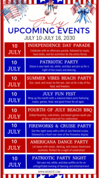 Red Maximalist Independence Day Events list Instagram Story template