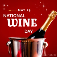 Red Maximalist Instagram Post National Wine D Square (1:1) template