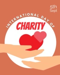 Red Maximalist International Day Of Charity  Instagram Portrait template