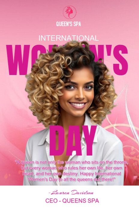 Red Maximalist International Women's Day Pinterest Graphic template