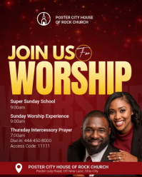 Red Maximalist Join Us For Worship Church Invitation Flyers Template  Instagram Portrait