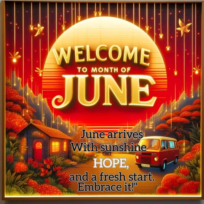 Red Maximalist June Month Instagram Post Template | PosterMyWall