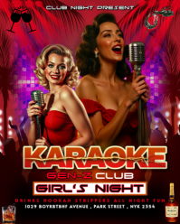 Red Maximalist Karaoke Girls Night Party Instagram Portrait template