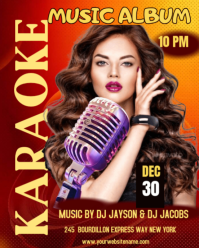 Rød Karaoke Music Event Instagram Portrait Template