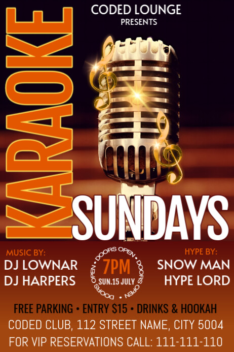 Red Maximalist Karaoke Night Ads  Poster 海报 template