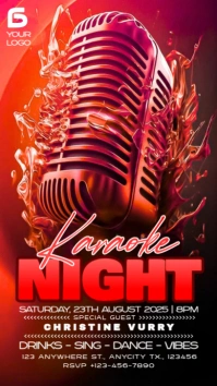 Red Maximalist Karaoke Night  Instagram Story template
