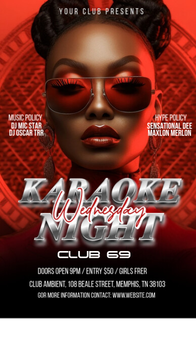 Red Maximalist Karaoke Wednesday  Instagram Story template