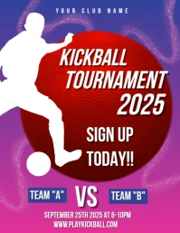 Red Maximalist Kickball Tournament Flyer (us Letter) template