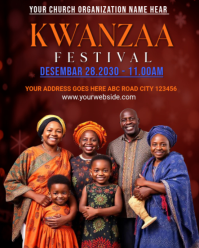 Red Maximalist Kwanzaa Festival Celebration  Instagram Portrait template