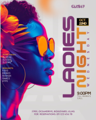 Red Maximalist Ladies Night Instagram Portrait template