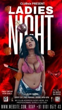 Red Maximalist Ladies Night  Instagram Story template