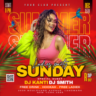 Red Maximalist Ladies Night Party Instagram Post template