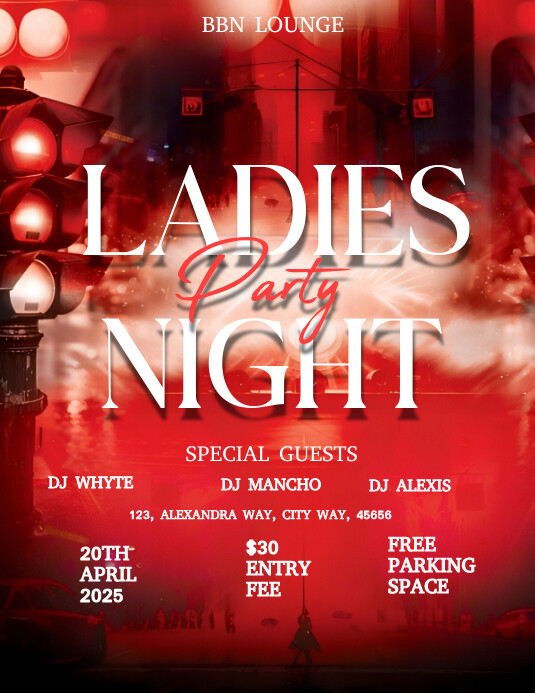 Copy of Red Maximalist Ladies Party Flyer (us Letter | PosterMyWall