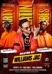 Red Maximalist Latin Vibes A3 template