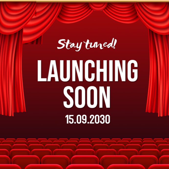 Red Maximalist Launching Soon #stay Tuned  Instagram Post template