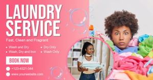 Red Maximalist Laundry Service Facebook Shared Image template
