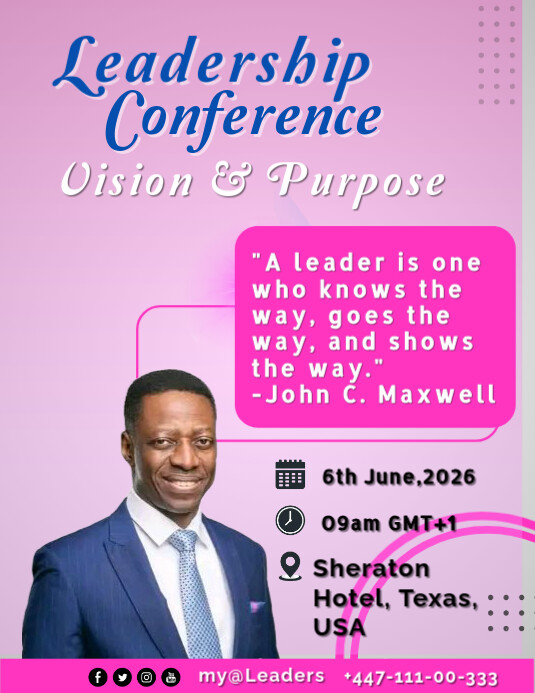 Red Maximalist Leadership Conference Flyer (us Letter) Template ...