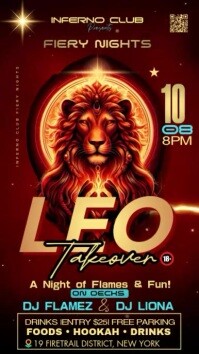 Red Maximalist Leo Zodiac Party Instagram Story template