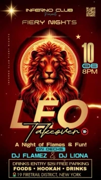 Red Maximalist Leo Zodiac Party Instagram Story template