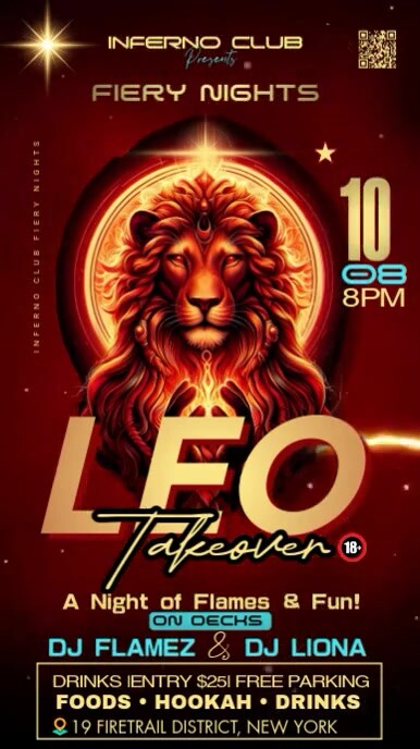 Red Maximalist Leo Zodiac Party Instagram Story Instagram-verhaal template