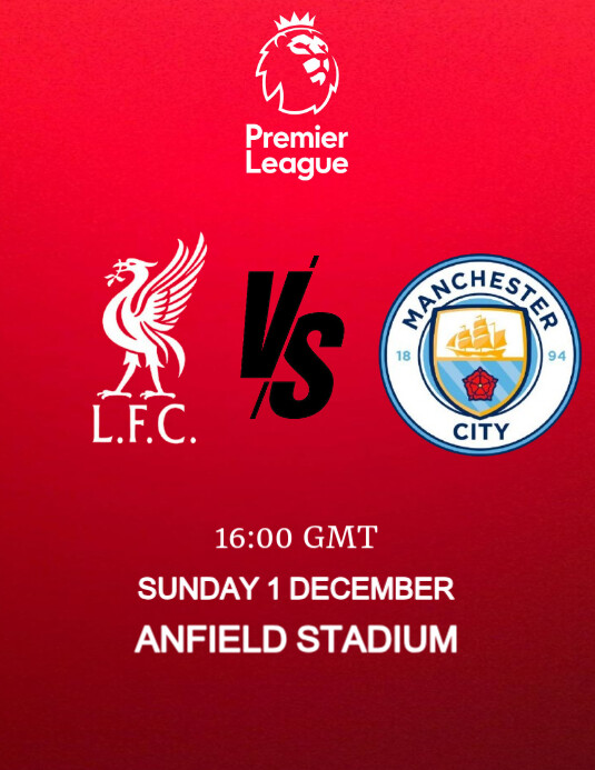 Copy of Red Maximalist Liverpool Vs Manchester City Flyer (us Letter ...