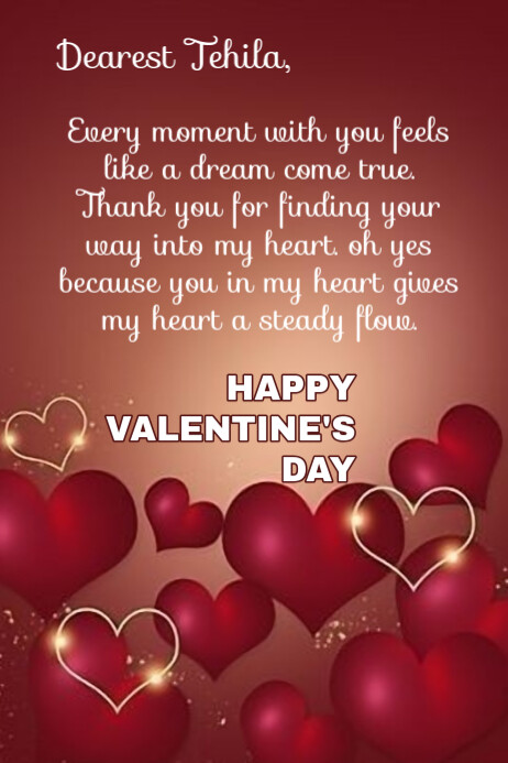 Red Maximalist Love Message  Poster template