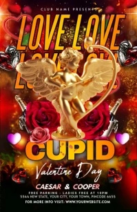 Red Maximalist Love Party Flyer Half Page Wide template