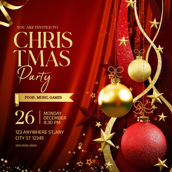 Red Maximalist Luxury/elegant/gold/red/festive/merry Christmas ...