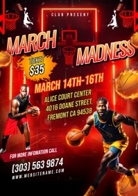 Red Maximalist March Madness Poster A3 template