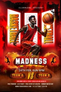 Red Maximalist March Madness Poster Poster template