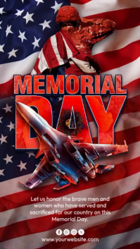 Red Maximalist Memorial Day Instagram Story Video template