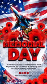 Red Maximalist Memorial Day Tribute Instagram Story Video template