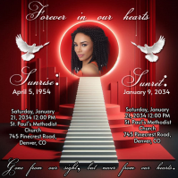 Red Memorial Service Instagram-bericht Template