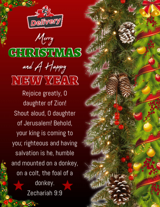 Copy of Red Maximalist Merry Christmas & A Happy New Year Flyer (us ...